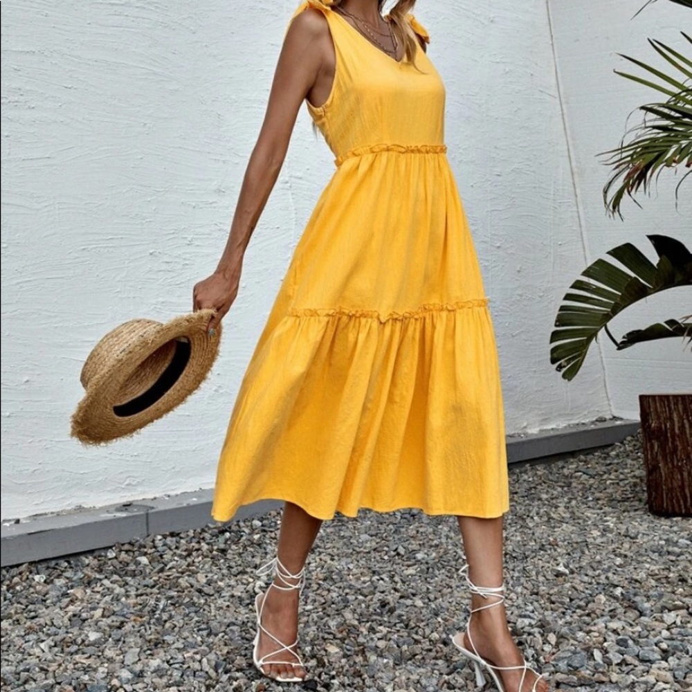 Boho knot shoulder swing dress - Picture 5 of 5